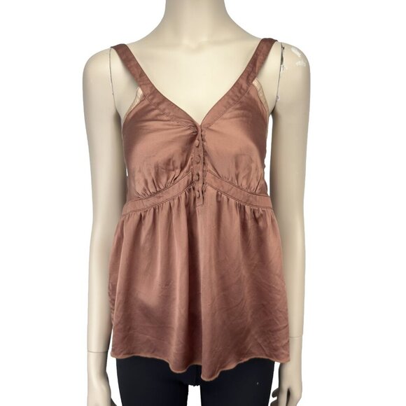SANDRO Silk Coquette Dusty Pink Sleeveless Romantic Top Cami sz 1 / S - Picture 1 of 5